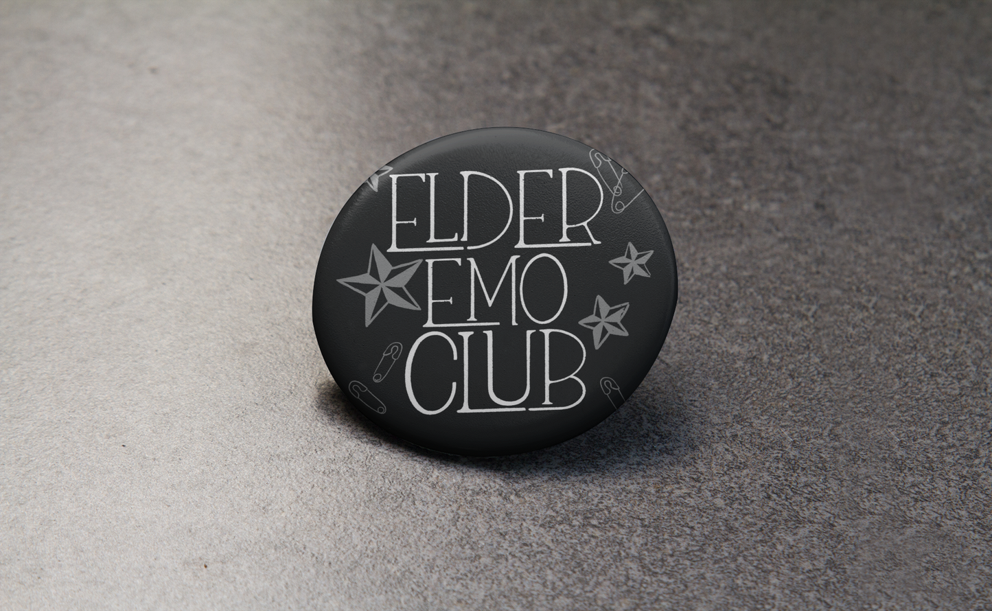 Elder Emo Club Button Pin