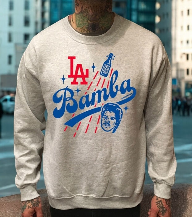 BOB LA BAMBA DODGERS THEME CREWNECK SWEATER