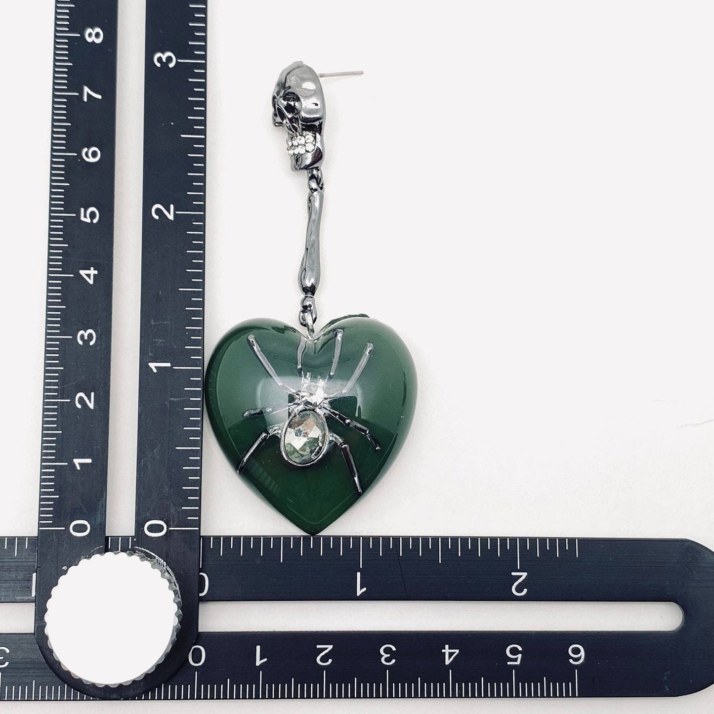 Heart Shaped Spider Earrings
