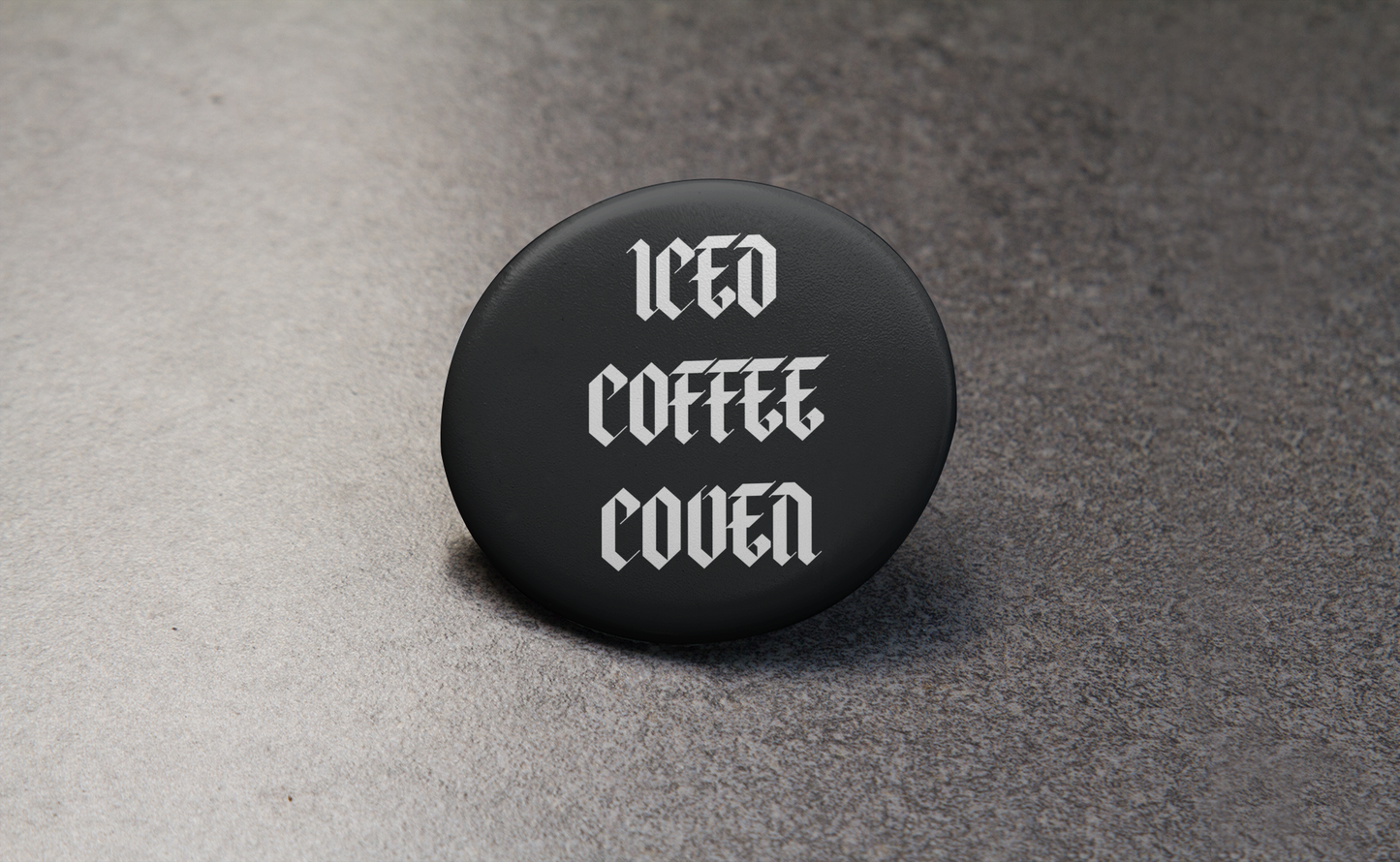 Iced coffee coven Button Pin