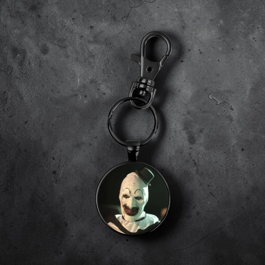 Art the Clown Black Circle Keychain