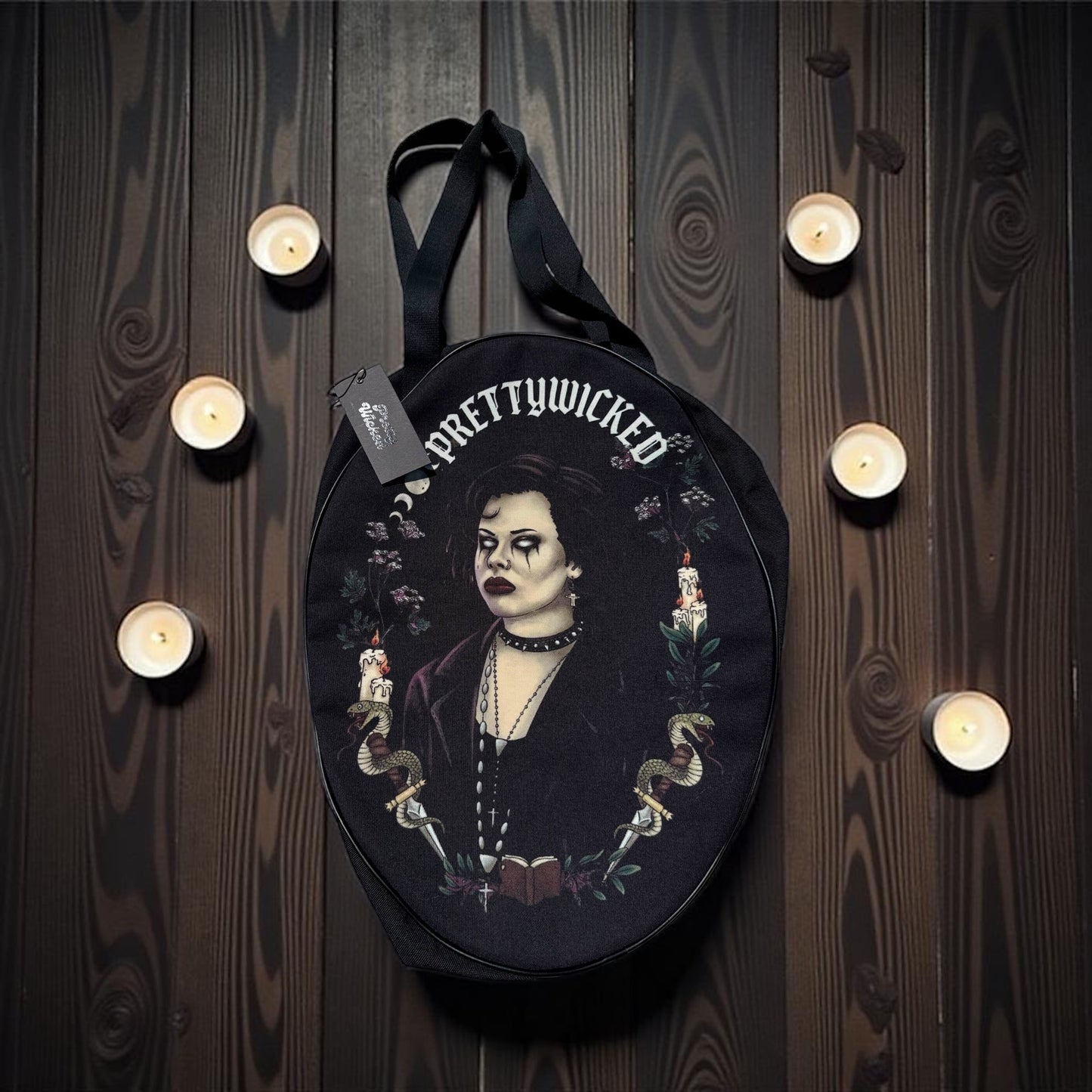 Witch Oversized Canvas Zippered Tote