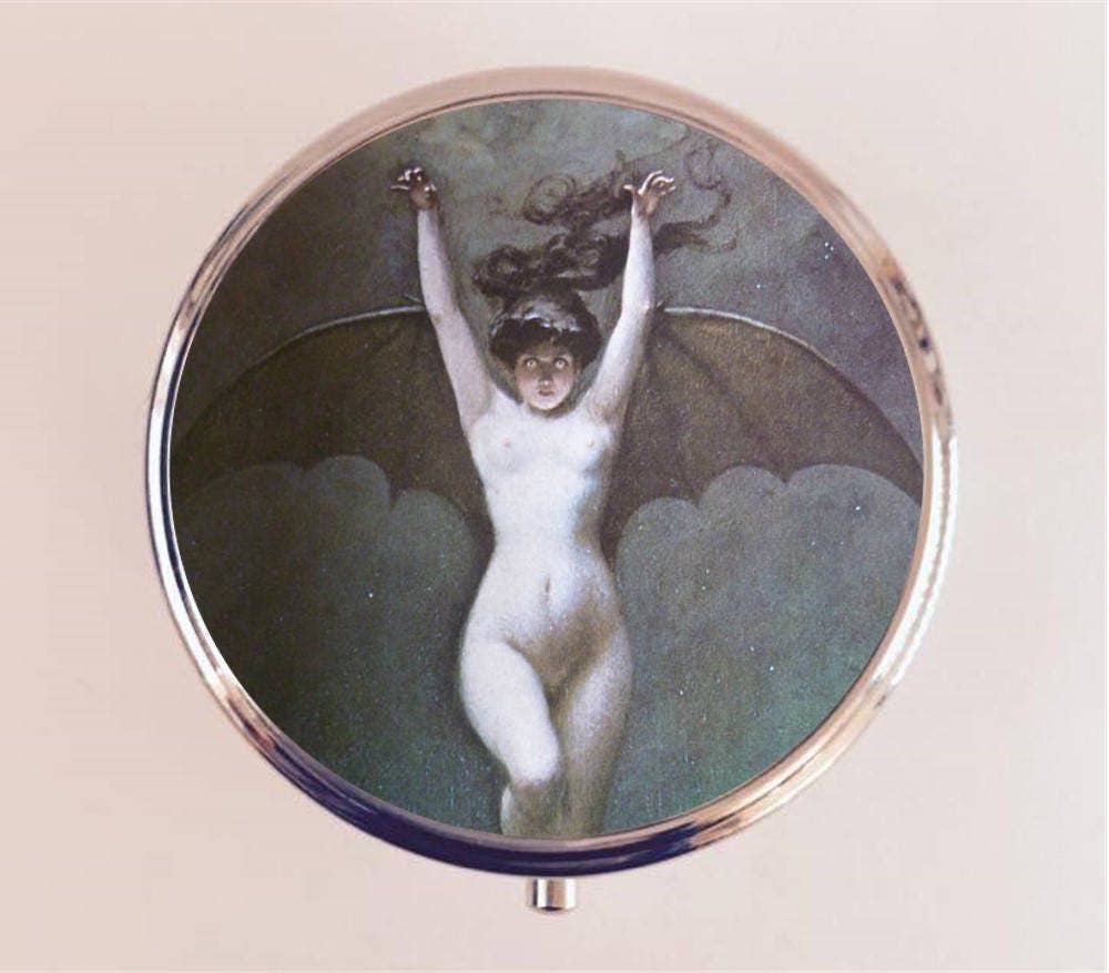 Bat Lady Pill Box Case Pillbox