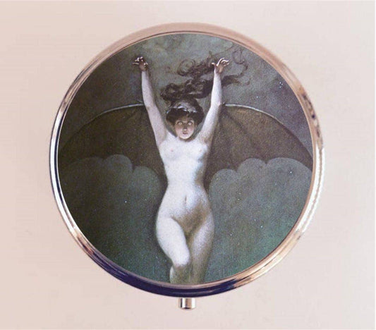 Bat Lady Pill Box Case Pillbox