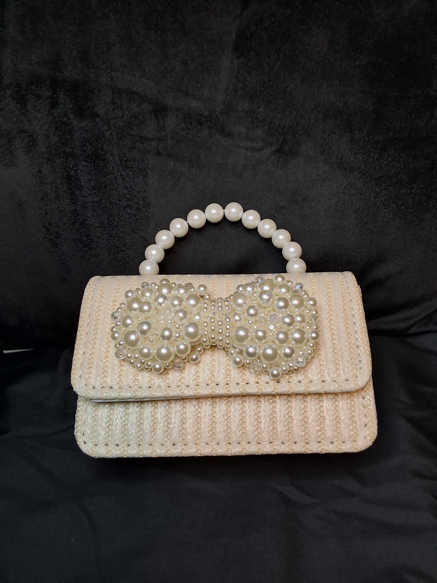 Tiny Mini Woven Pearl Crossbody