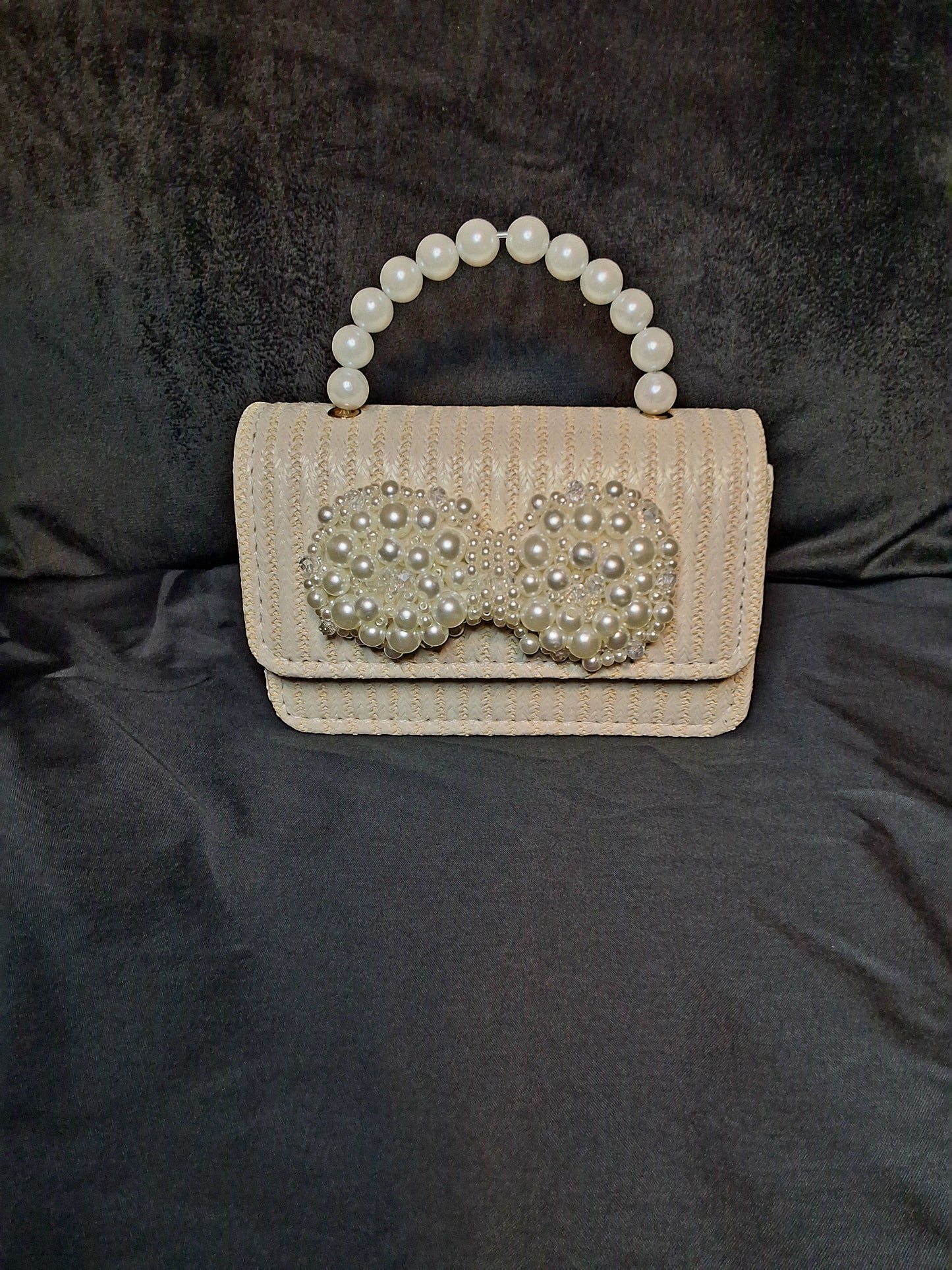 Tiny Mini Woven Pearl Crossbody