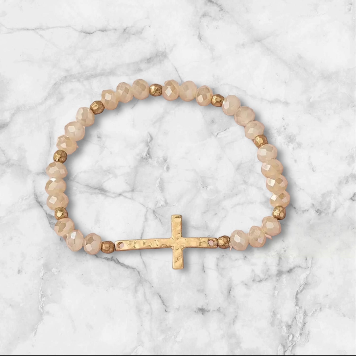 Beaded Bracelet With Cross Charm