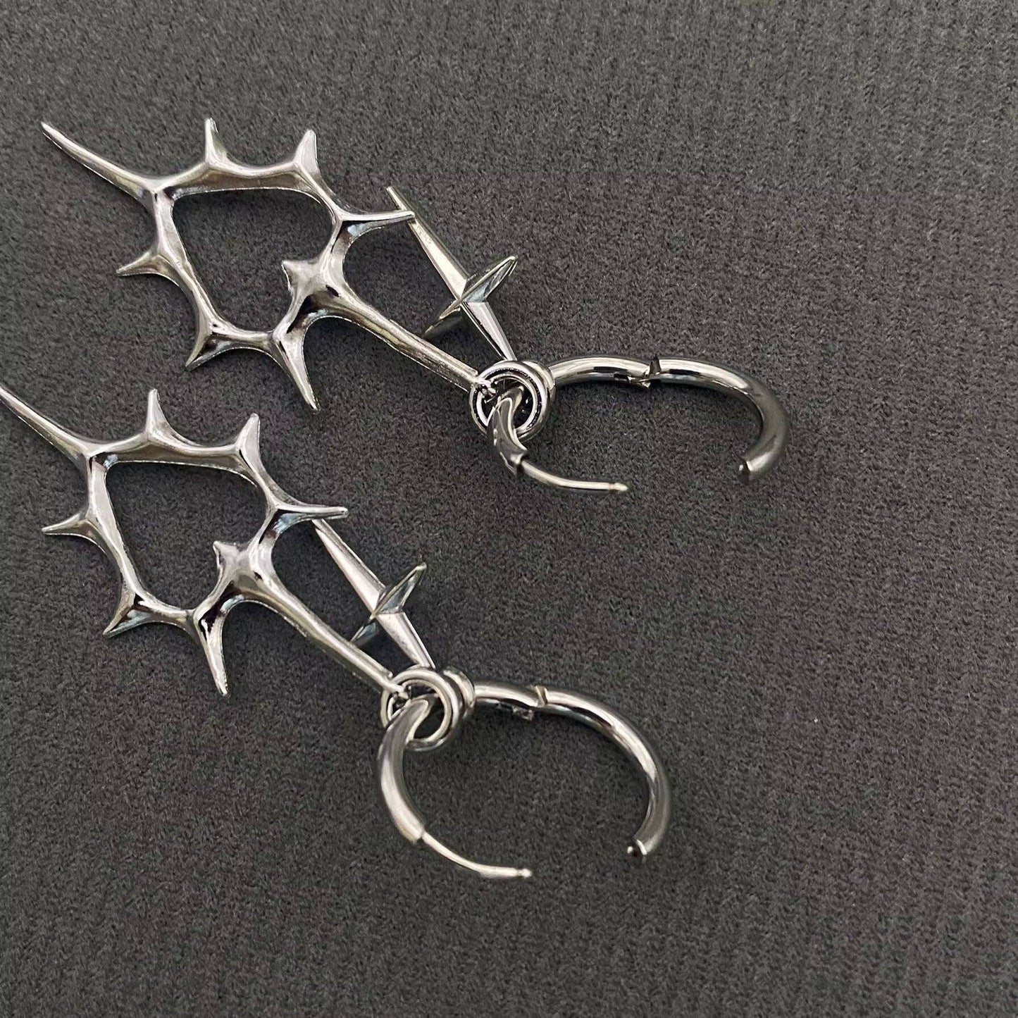 Thorns Heart Huggie Earrings