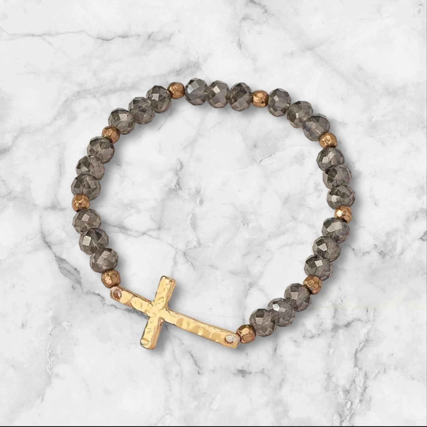 Beaded Bracelet With Cross Charm