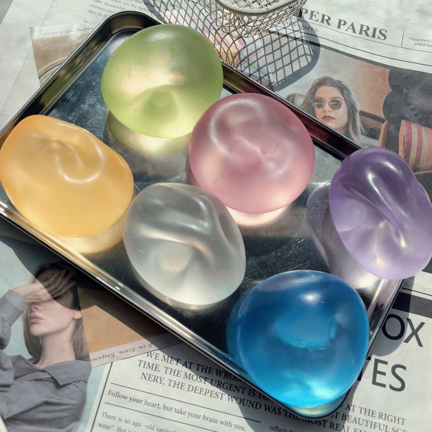 Blue Coconut Oil Squishy Stress Ball