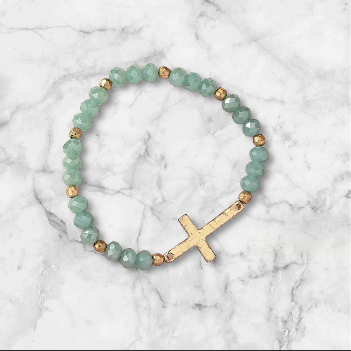 Beaded Bracelet With Cross Charm