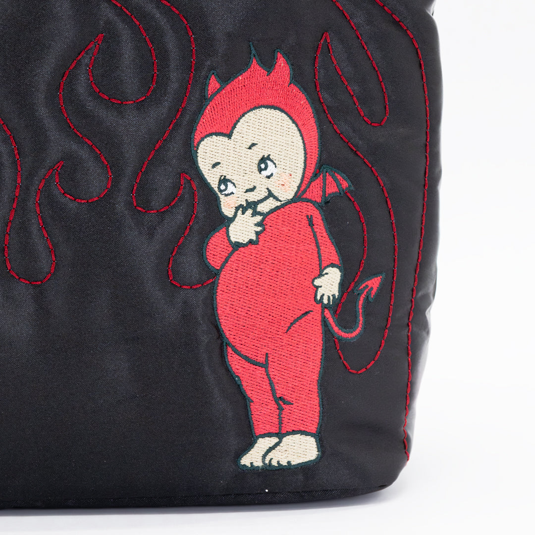Kewpie Devil Puffy Tote Bag w/ Angel Acrylic Charm Tote