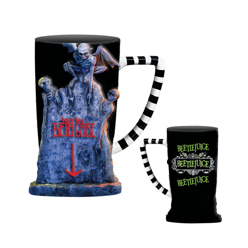 Beetlejuice Here Lies Ceramic 3D Sculpted Mug