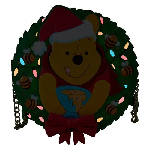 Winnie The Pooh Stuck In Wreath Glow in the Dark Loungefly Crossbody Bag