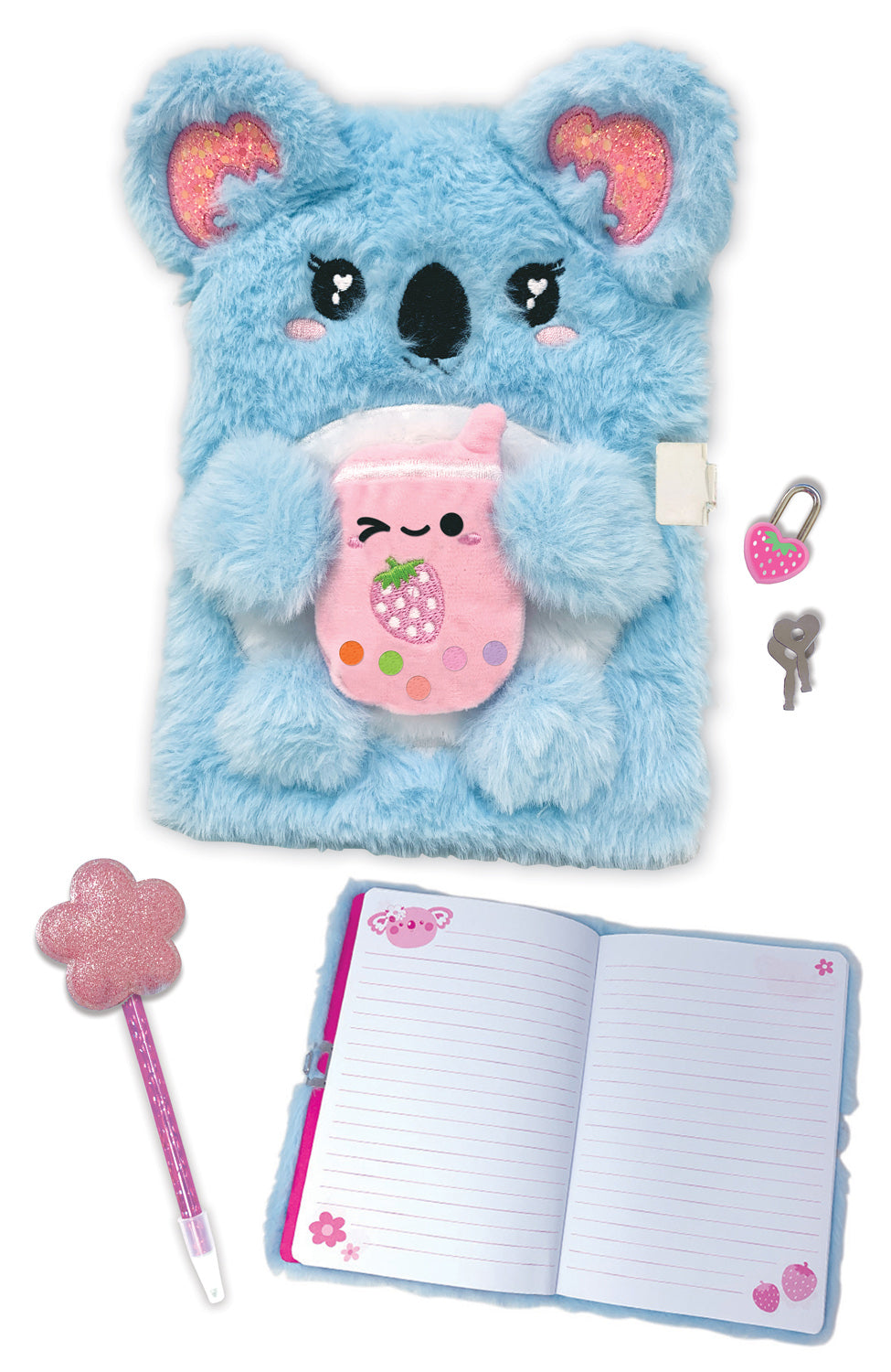 Fuzzy Diary with Lock and keys