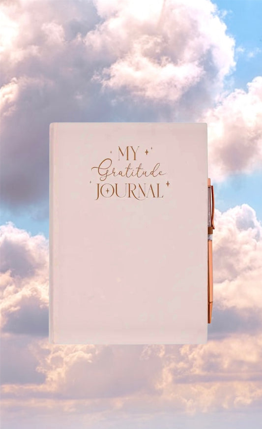 Gratitude Journal Notebook with Rose
Quartz Crytal Pen