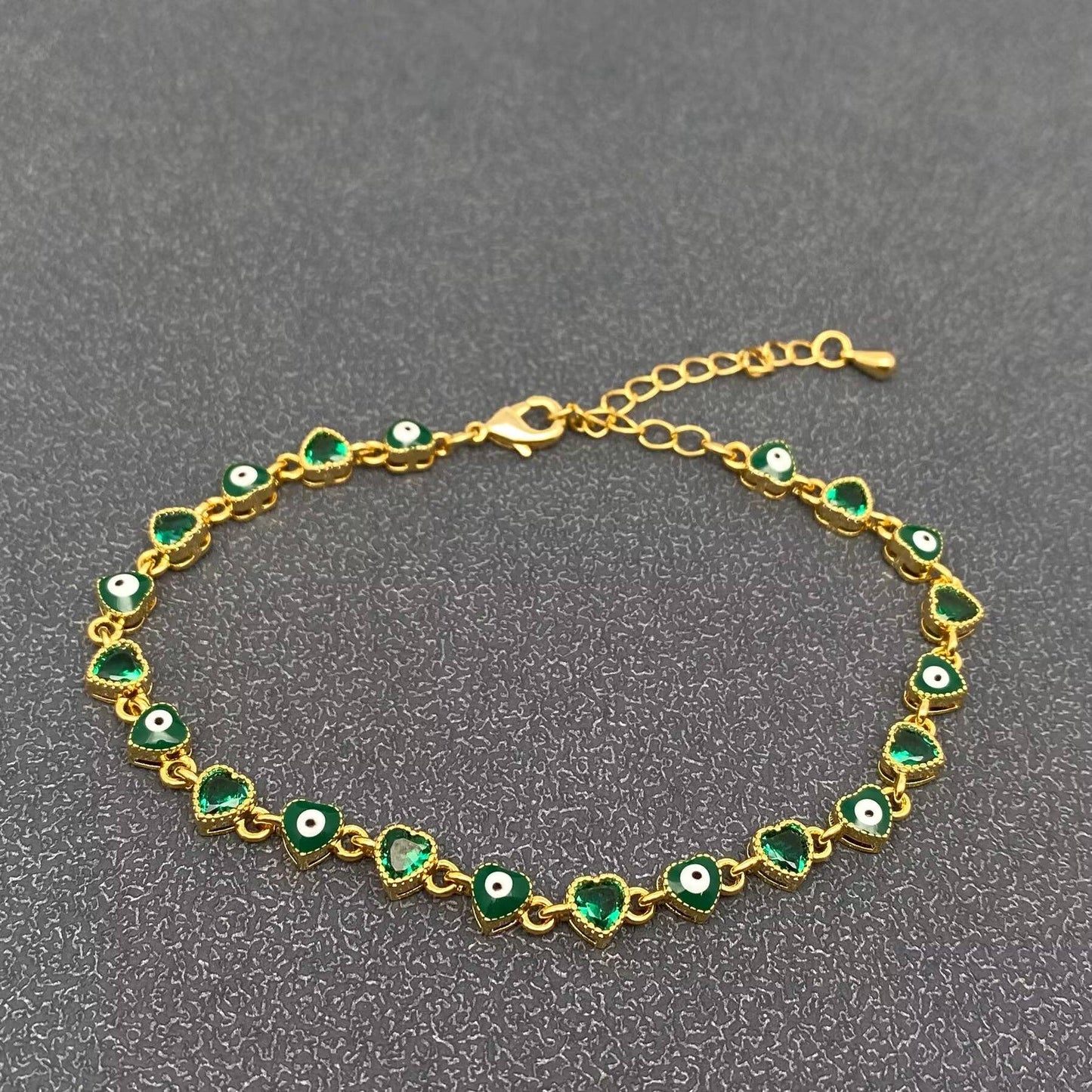 Evil Eye Heart 18K Gold Plated Bracelet