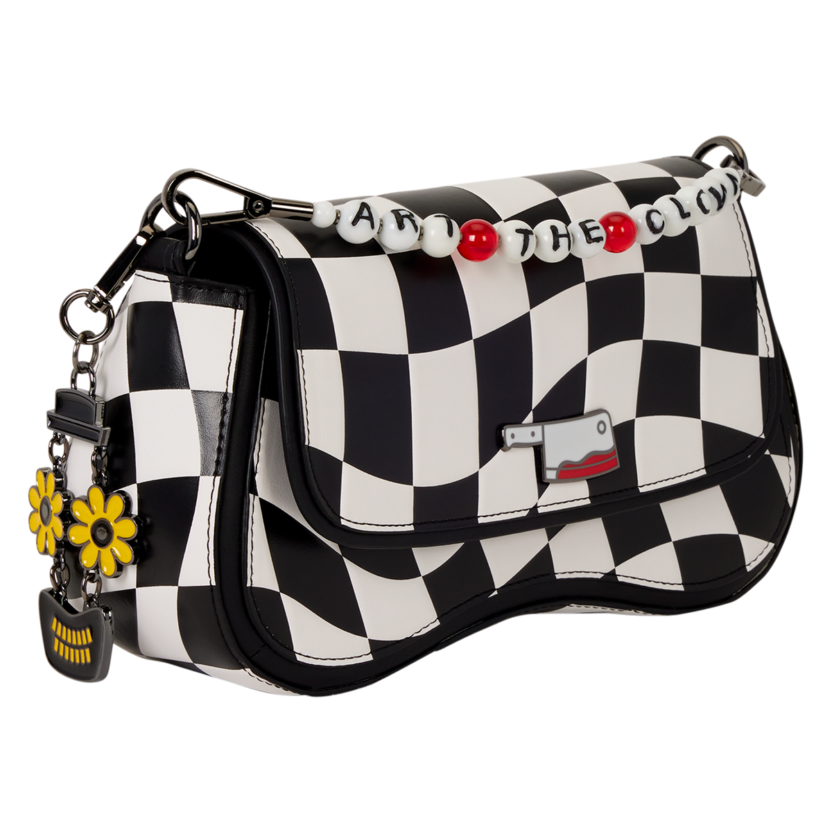 Terrifier Art the Clown Checkered  Loungefly Crossbody Bag