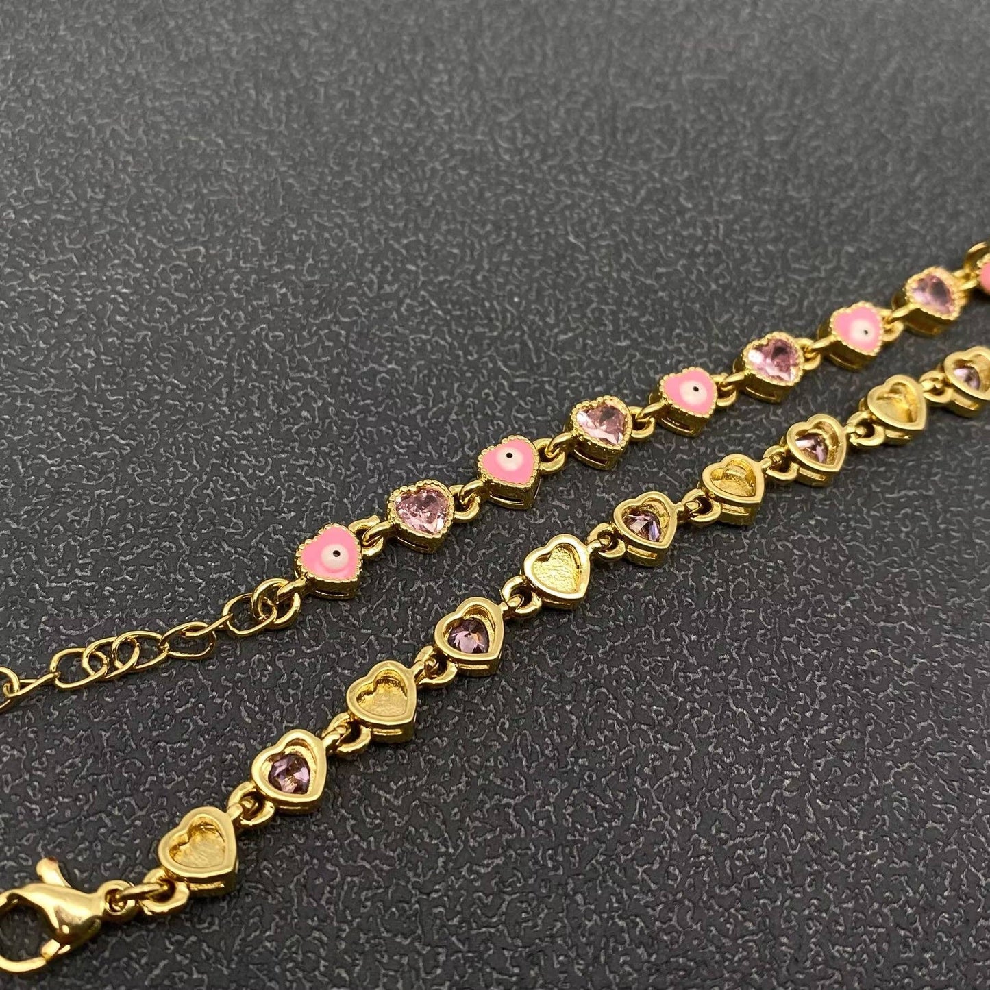 Evil Eye Heart 18K Gold Plated Bracelet