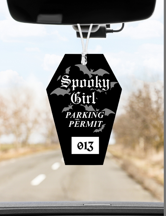Coffin batty spooky girl 13 car freshener