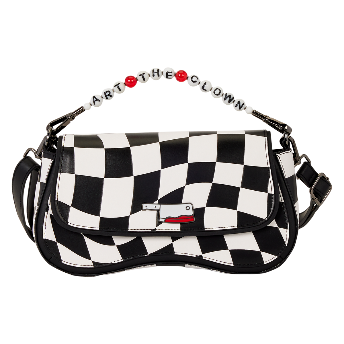 Terrifier Art the Clown Checkered  Loungefly Crossbody Bag