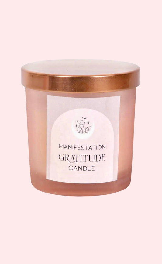 Gratitude Wild Rose Crystal Chip Candle