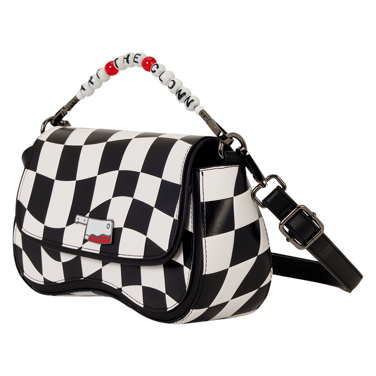 Terrifier Art the Clown Checkered  Loungefly Crossbody Bag