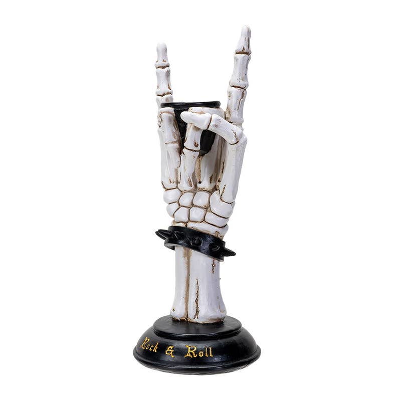 Rock on Skeleton Candleholder