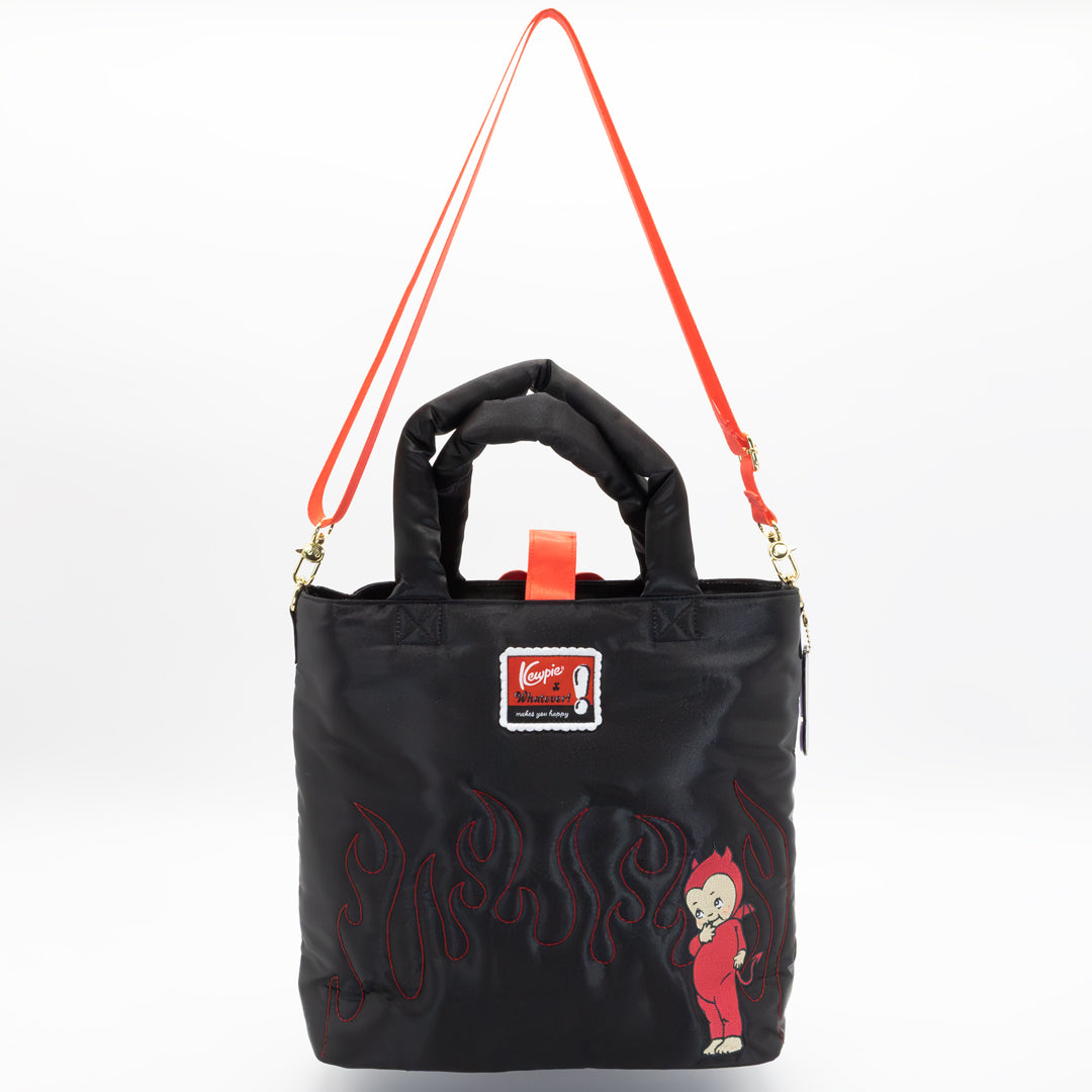 Kewpie Devil Puffy Tote Bag w/ Angel Acrylic Charm Tote