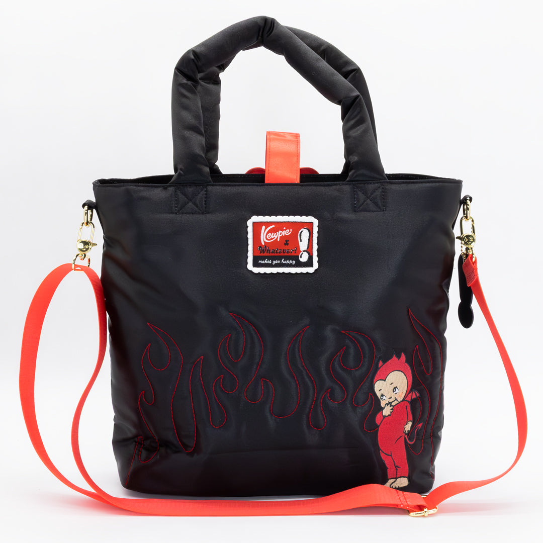 Kewpie Devil Puffy Tote Bag w/ Angel Acrylic Charm Tote