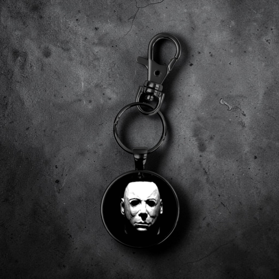 Michael Black Circle Keychain