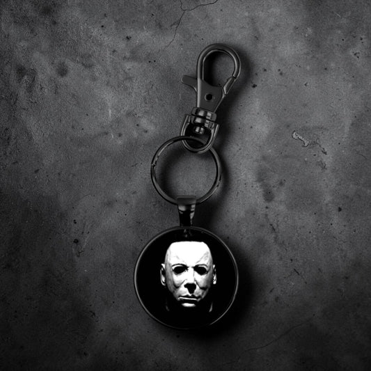 Michael Black Circle Keychain