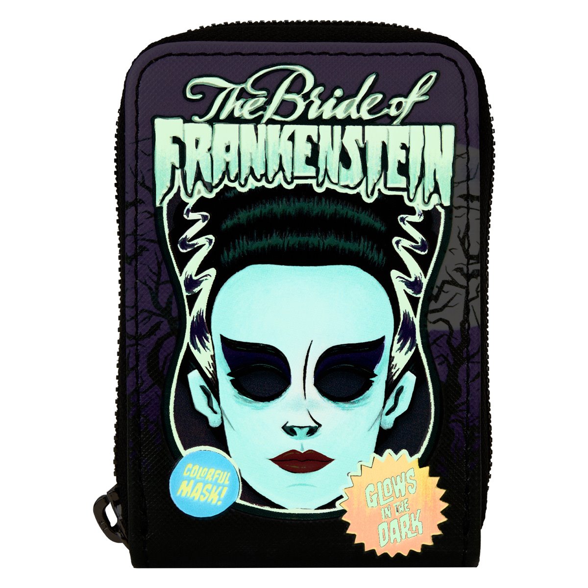 Loungefly Bride of Frankenstein Mask Box Glow-in-the-Dark Accordion Wallet