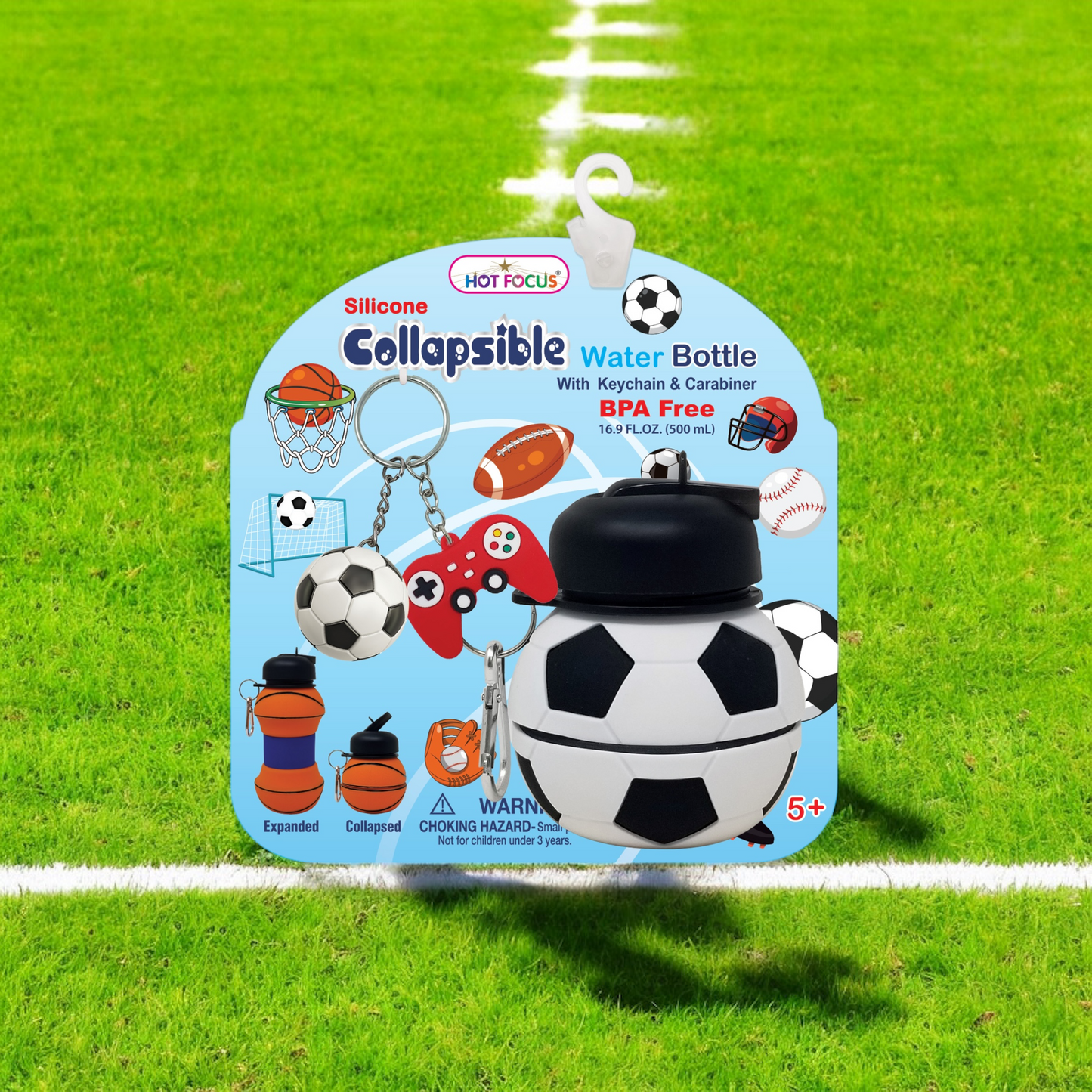 Collapsible Water Bottle, Soccer