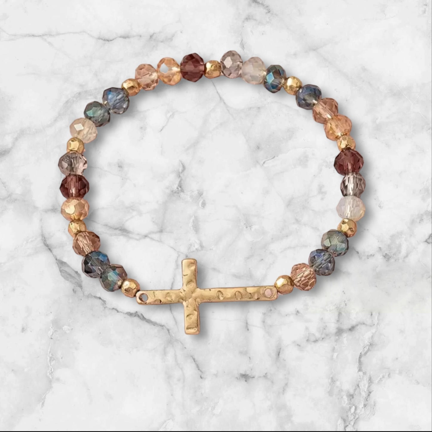 Beaded Bracelet With Cross Charm