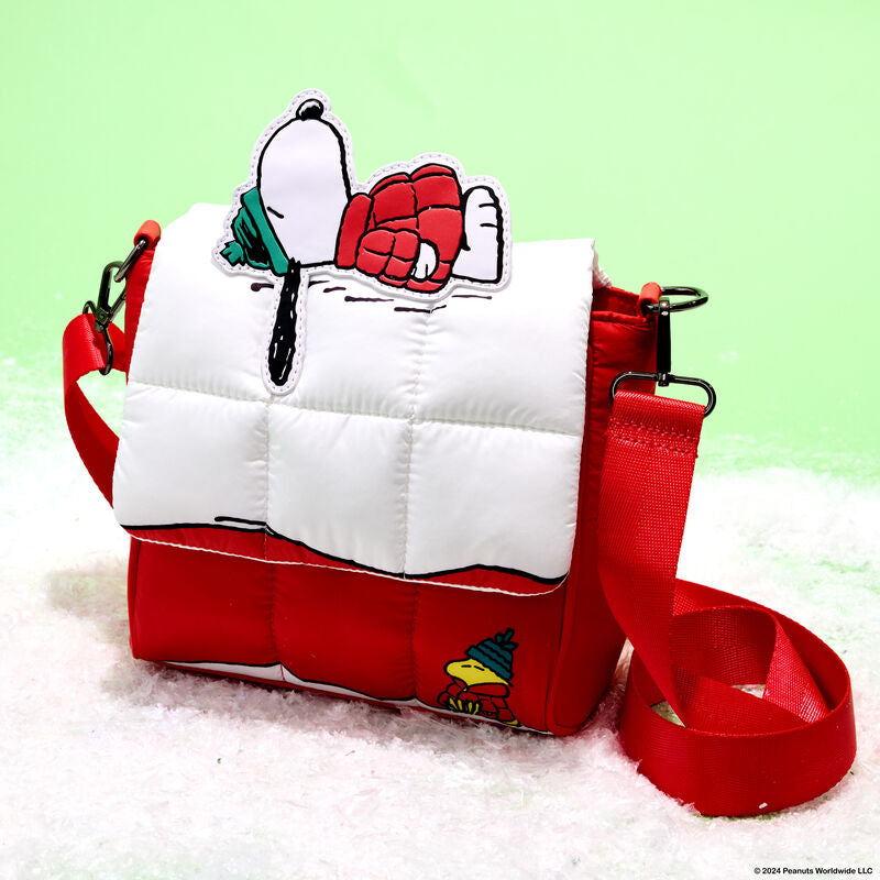 Peanuts Snoopy & Woodstock Snow Day Doghouse Crossbody Bag