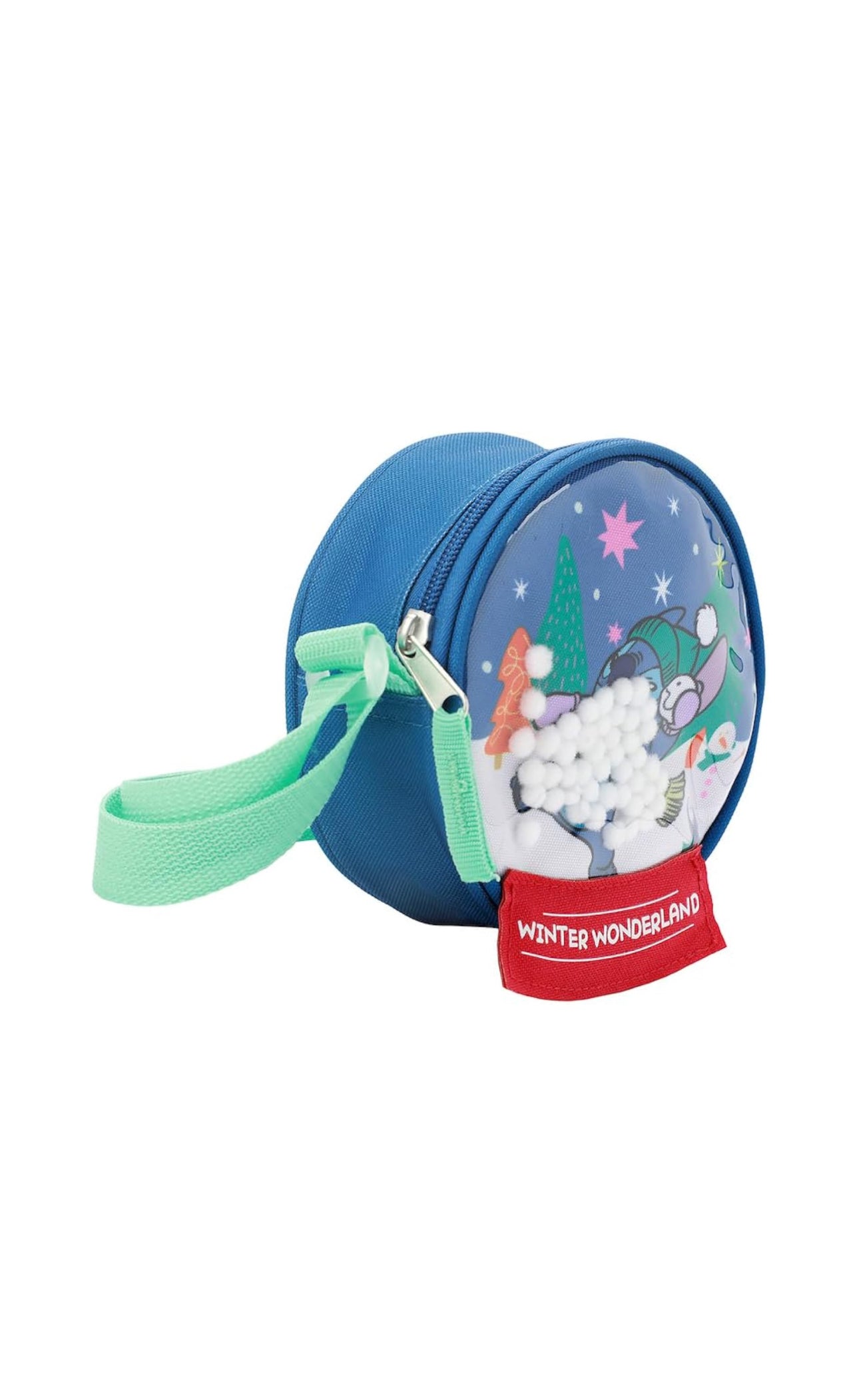 Disney’s Stitch Snowglobe Winter Wonderland 5.5” Crossbody Bag