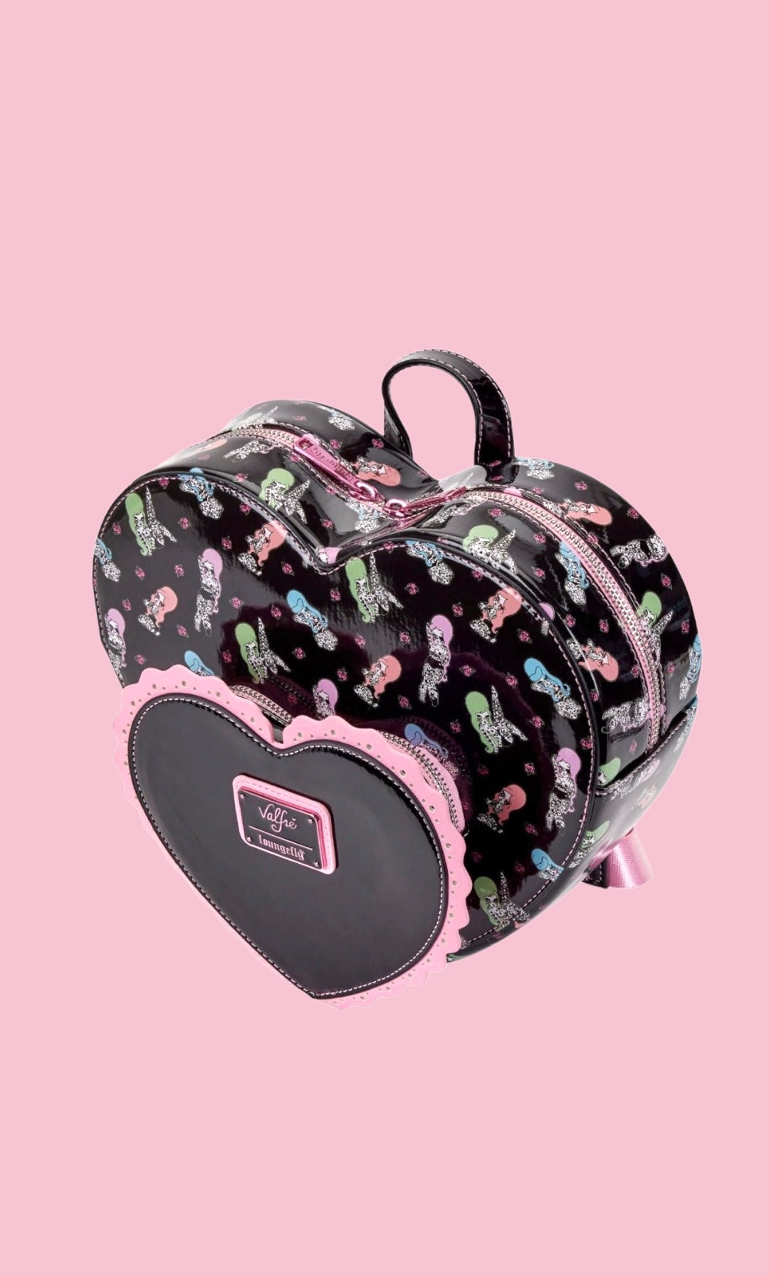 Valfre Double Heart Loungefly Mini Backpack