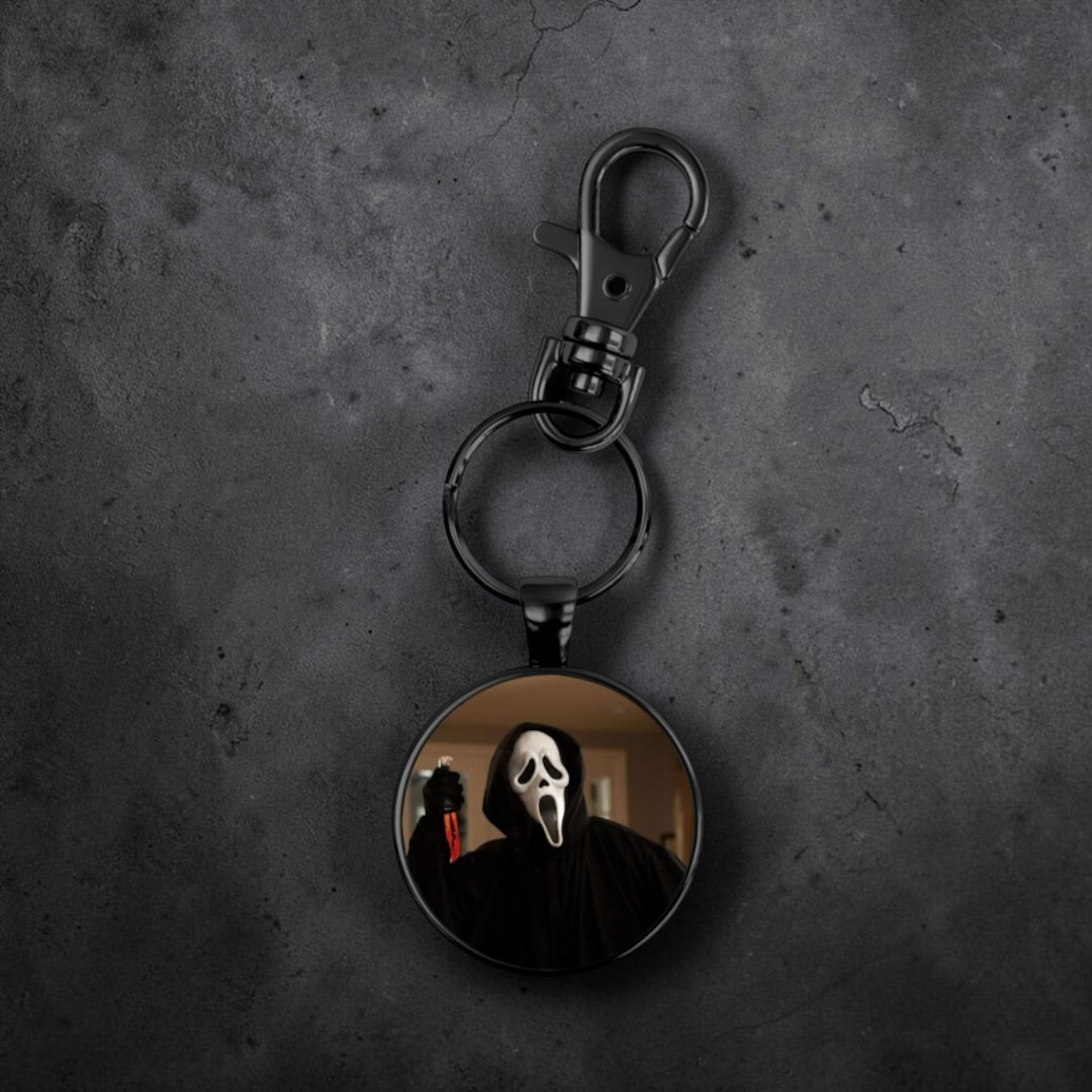 Ghostface Black Circle Keychain
