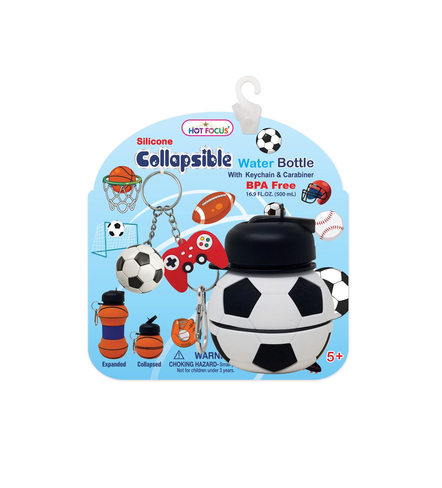 Collapsible Water Bottle, Soccer