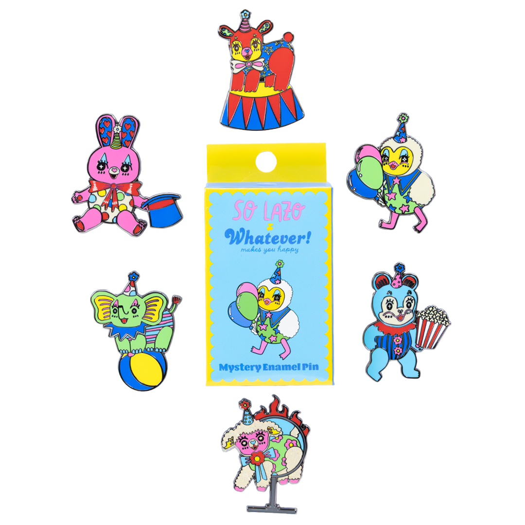 So Lazo Mystery Box Party Animals Enamel Pins x Whatever Makes You Happy