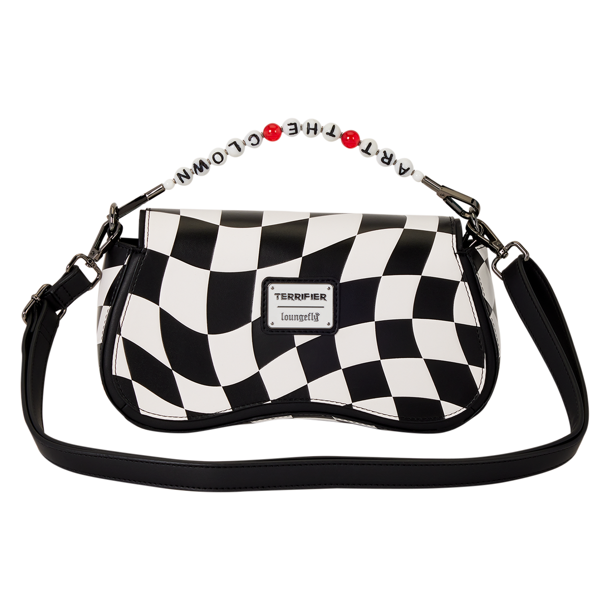 Terrifier Art the Clown Checkered  Loungefly Crossbody Bag