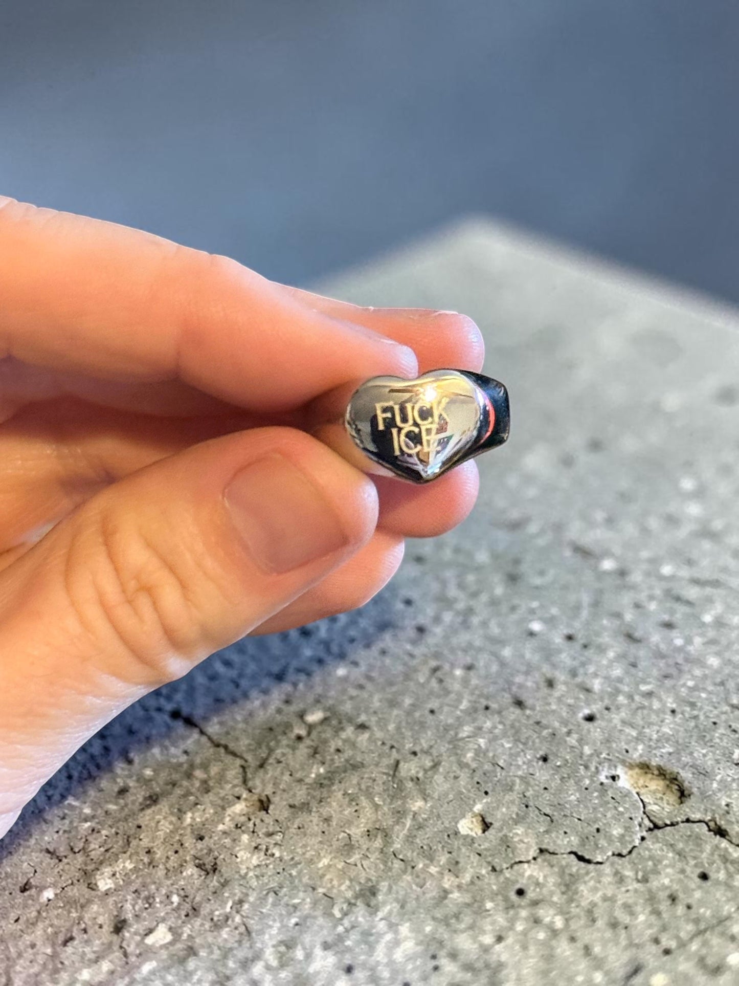F*ck Ice Heart Ring, Stainless Steel