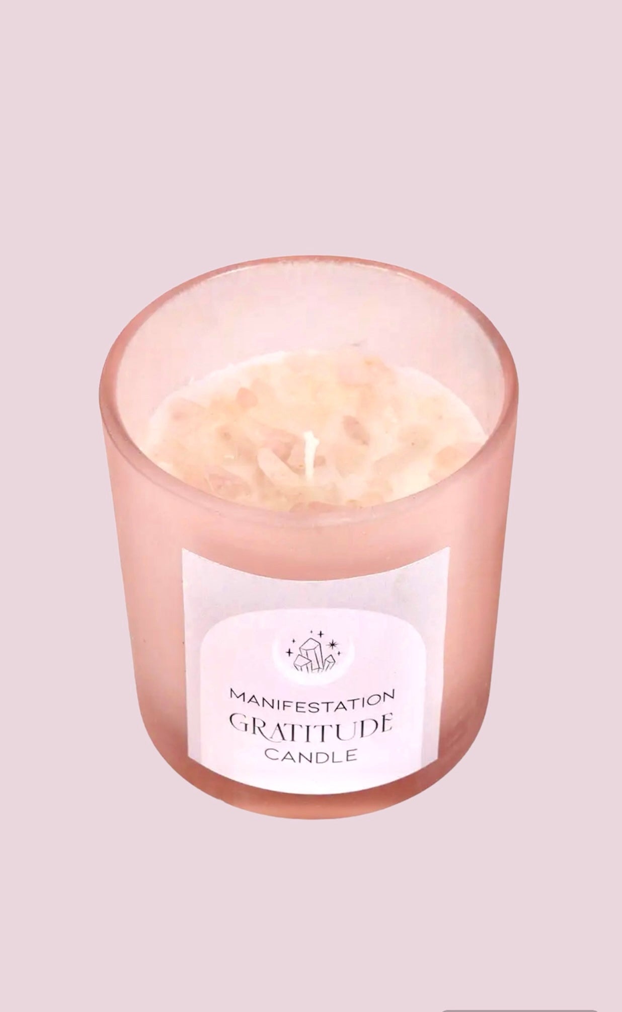 Gratitude Wild Rose Crystal Chip Candle