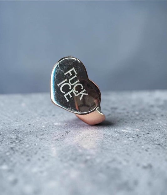 F*ck Ice Heart Ring, Stainless Steel
