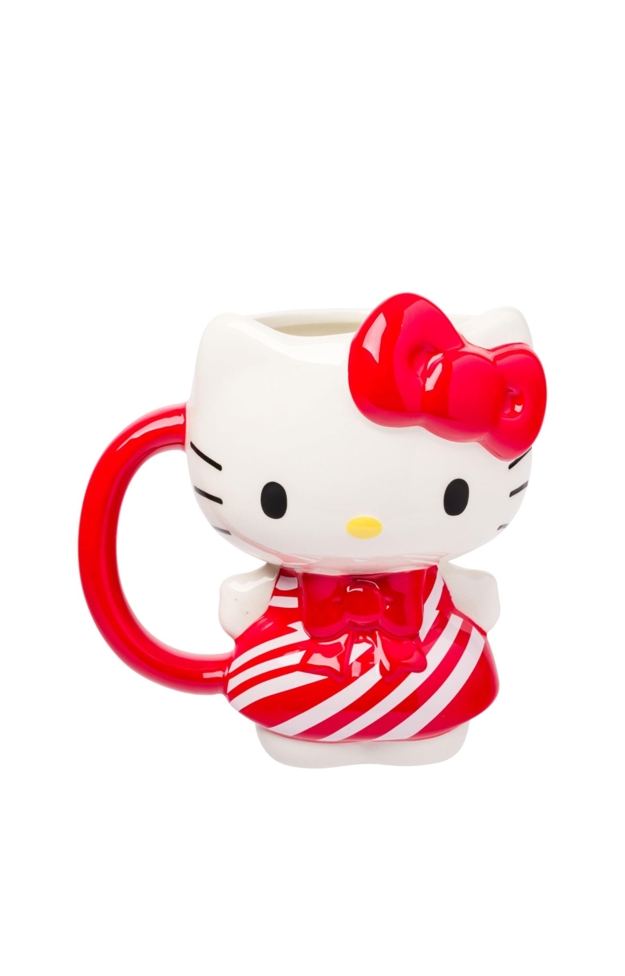 Hello Kitty Holiday Candy Cane Dress Ceramic 3D Sculpted Mug