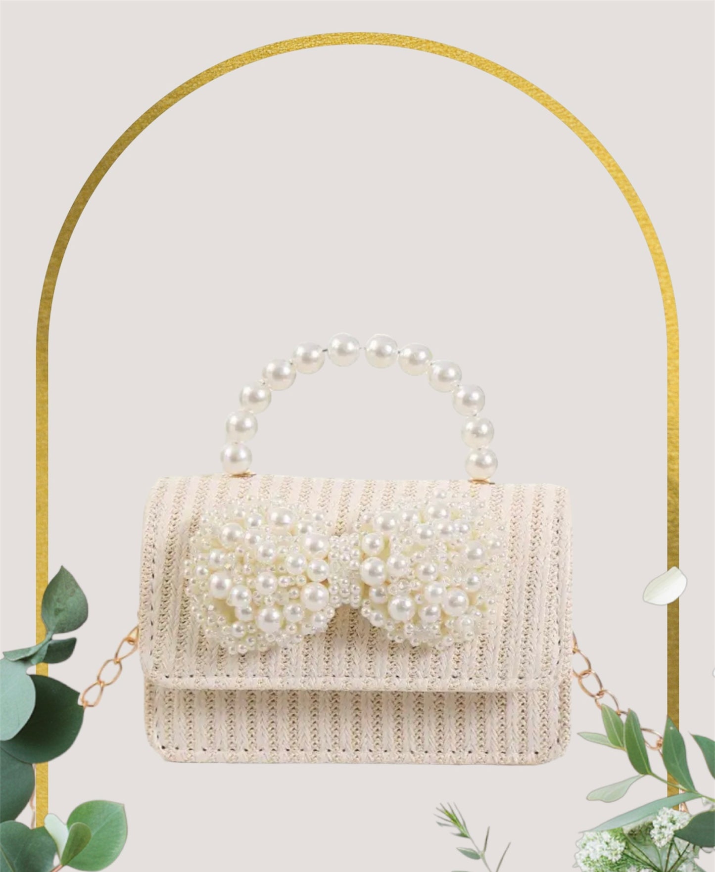 Tiny Mini Woven Pearl Crossbody