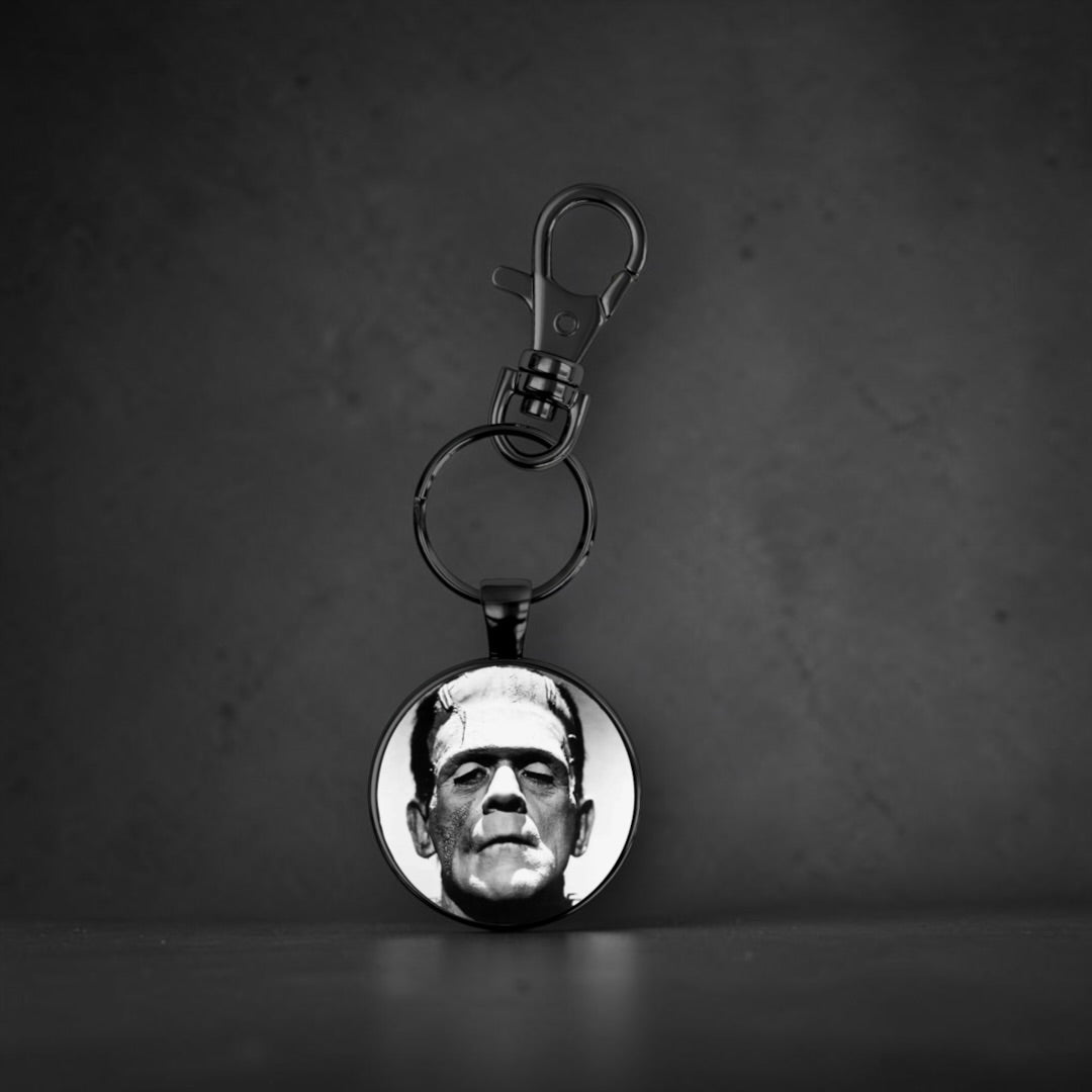 Frankenstein Black Circle Keychain