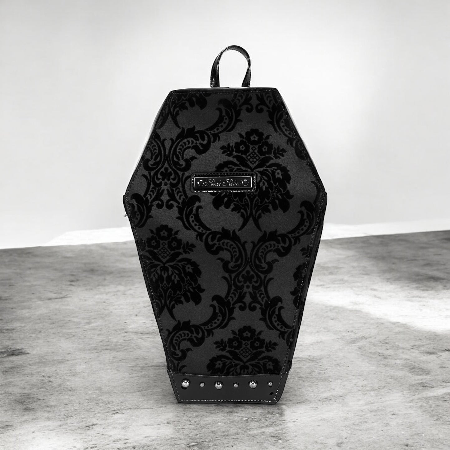 Damask Coffin Backpack in Black