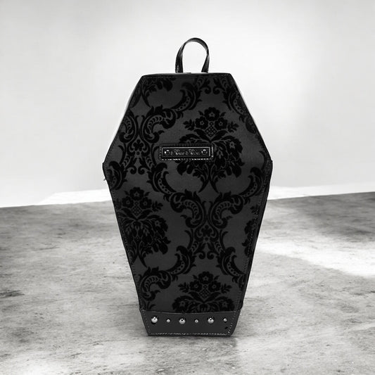 Damask Coffin Backpack in Black